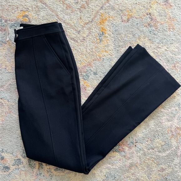 A.L.C. Navy Wool Blend Flared Pants - Picture 7 of 9